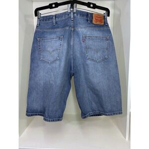 Levis 569 Loose Straight Denim Shorts Mens 38 Blue Medium Wash Baggy Jorts